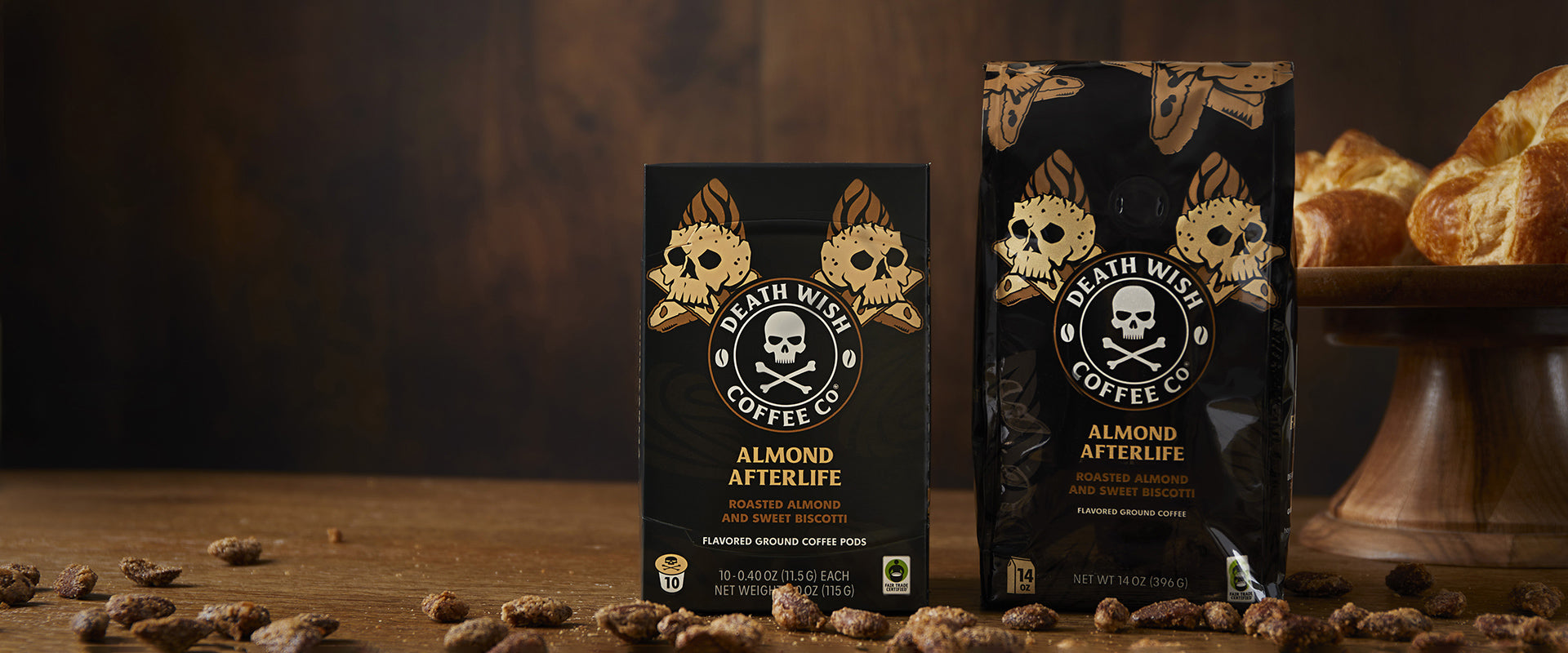 Try Death Wish Coffee Almond Biscotti Flavored Coffee - Almond Afterlife.