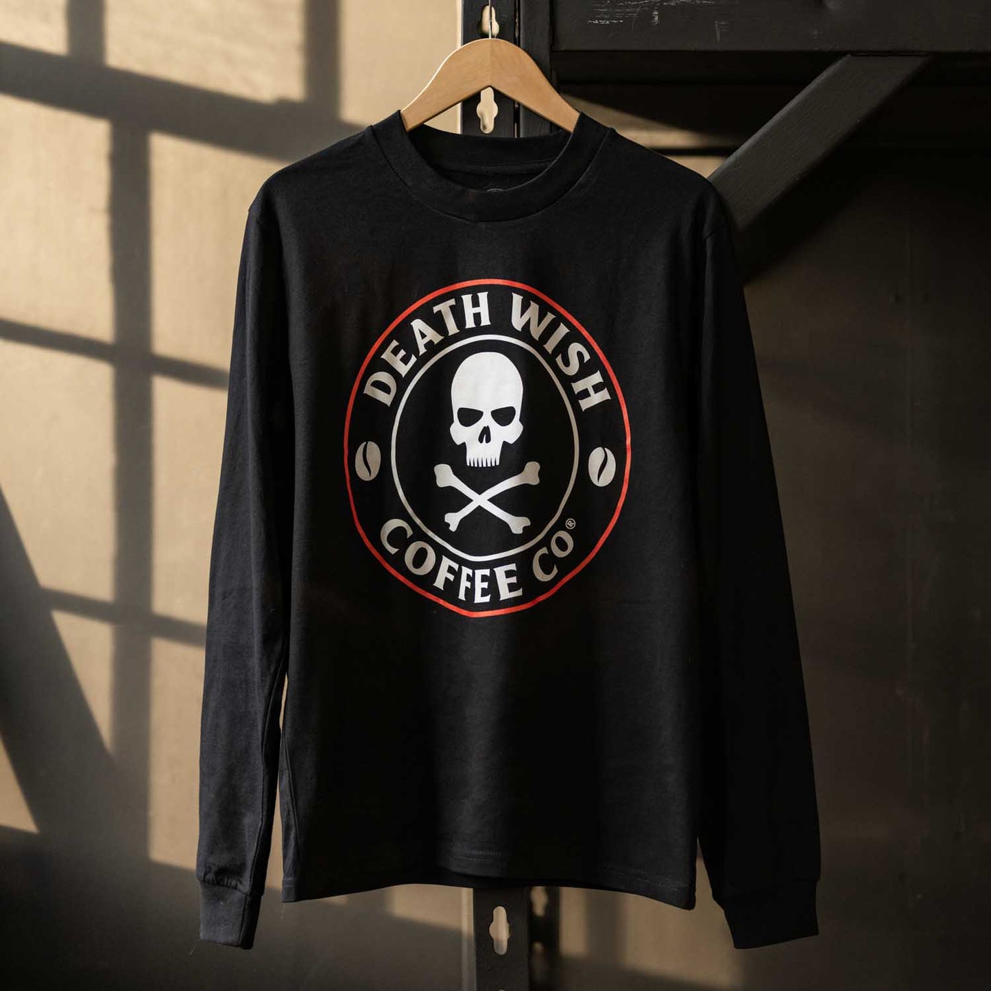 Death Wish Coffee Classic Logo Long Sleeve Shirt - Front.