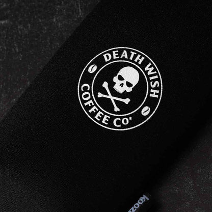 Death Wish Coffee Benchwarmer Slim Can Koozie - Logo Detail