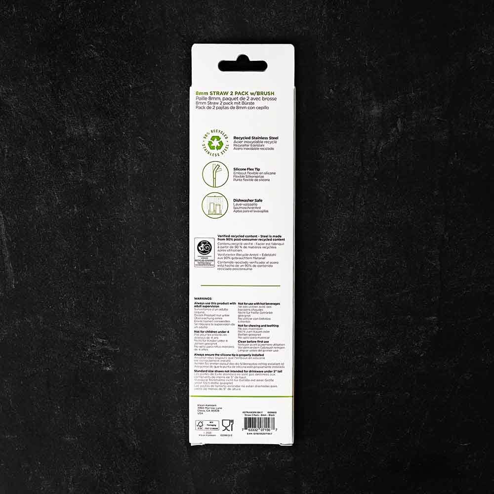 Klean Kanteen Straw 2-Pack - Back of Packaging