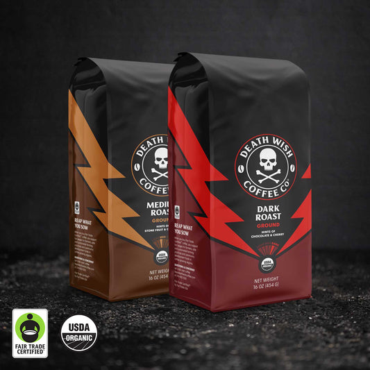 Death Wish Coffee Dark Roast + Medium Roast Ground Bundle