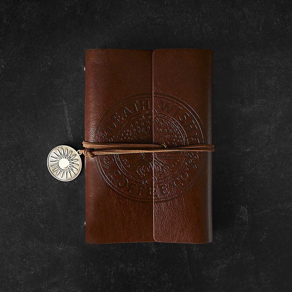 The front of the Death Wish Coffee Tree of Life Journal.