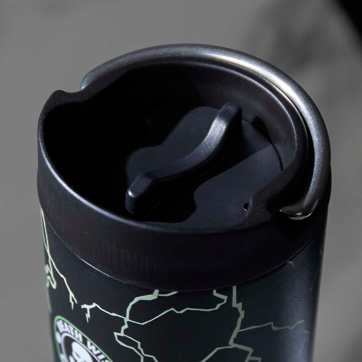 A top down view of the Death Wish Coffee Power Surge Klean Kanteen.