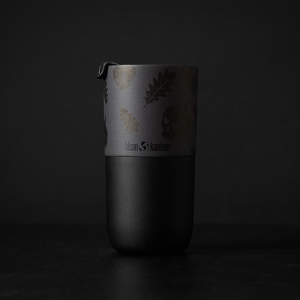The back of the Death Wish Coffee Pumpkin Chai Klean Kanteen.