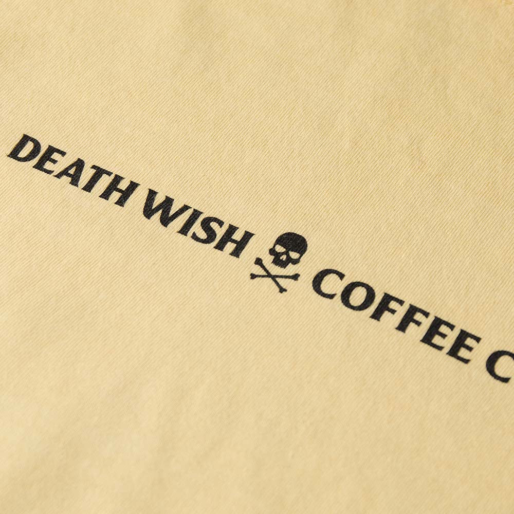A close up of the front of the Death Wish Coffee Higher Ground Tee.