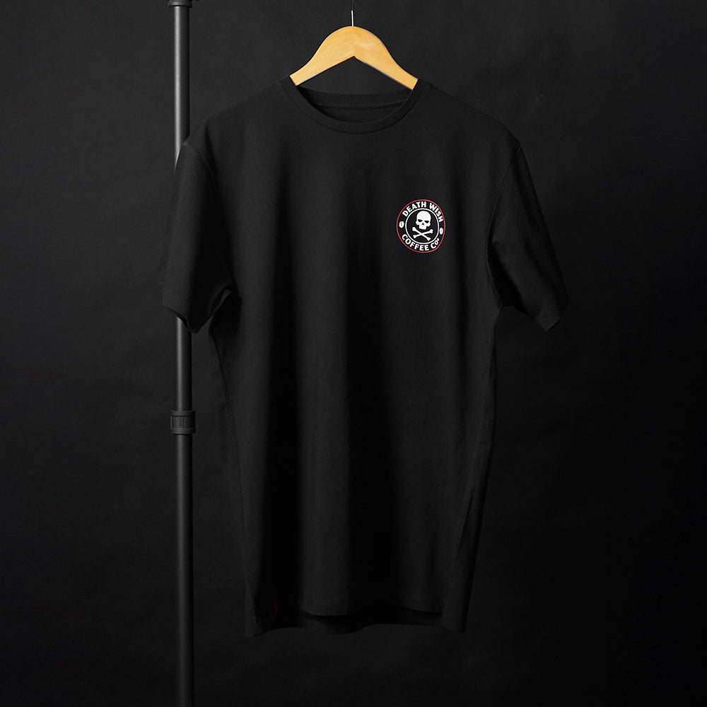 The front of the Death Wish Coffee Signature Standard Tee.
