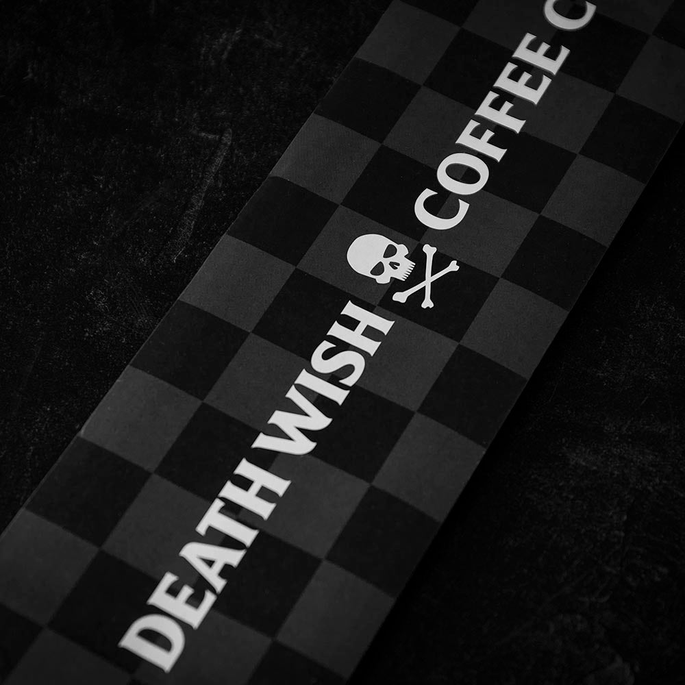 The back of the Death Wish Coffee Boiling Point Wall Thermometer.