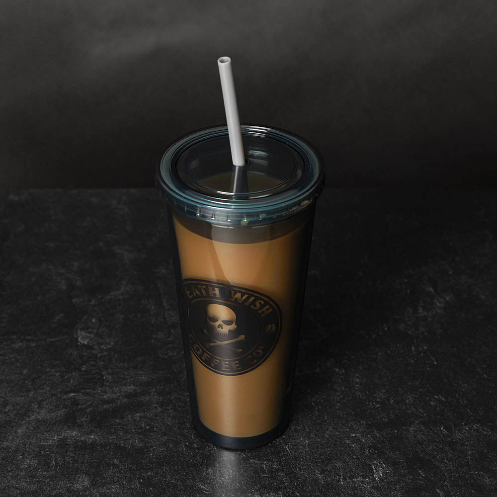 A top down view of the Death Wish Coffee Classic Tumbler.