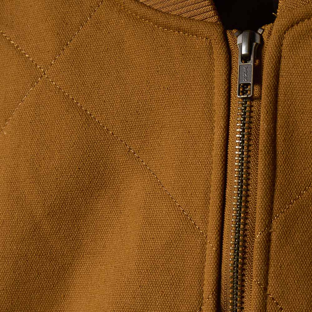 A detail shot of the Death Wish Coffee Rough Cut Canvas Jacket.