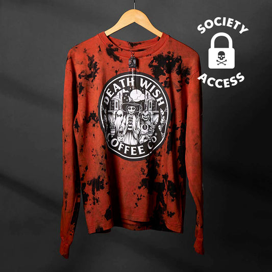 Unlock early access to the Death Wish Coffee Trick or Treat Long Sleeve.