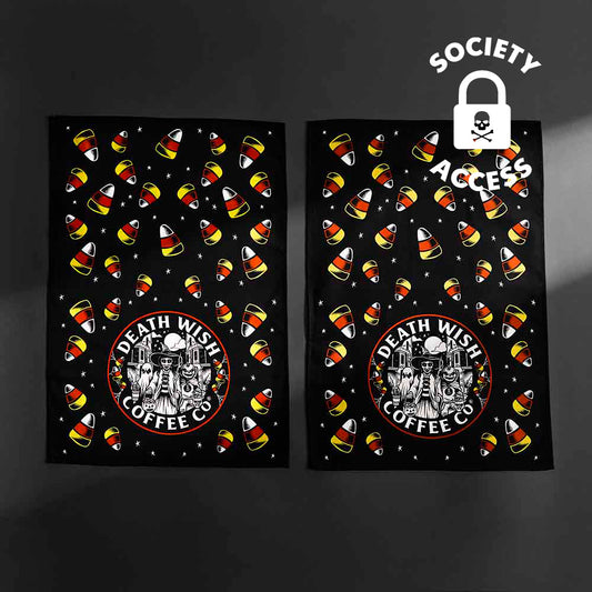 Unlock early access to the Death Wish Coffee Trick or Treat Tea Towel Set.