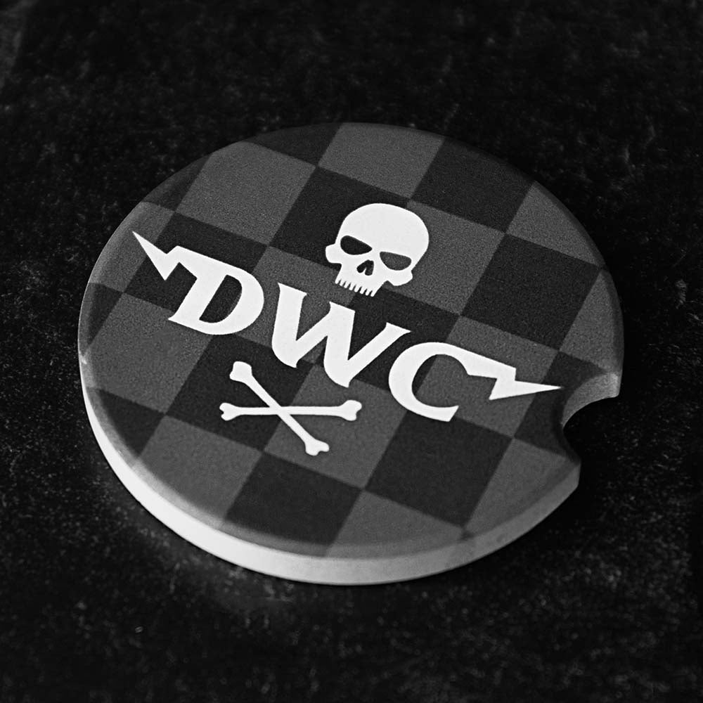 Death Wish Coffee Thrills & Spills Car Coaster Set - Logo Detail