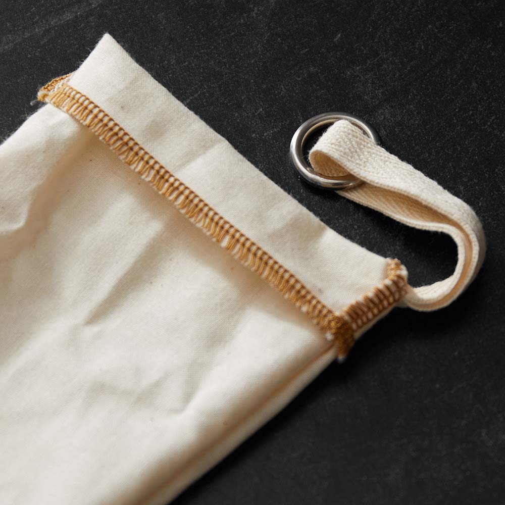 A close up detail photo of the Coffee Sock Reusable ColdBrew Filter - Hikers Edition.