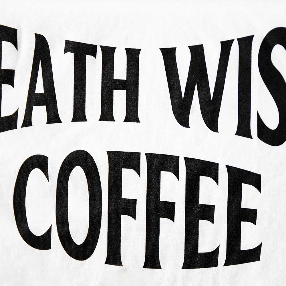 A close up of the Death Wish Coffee Revolution Ringer Tee.