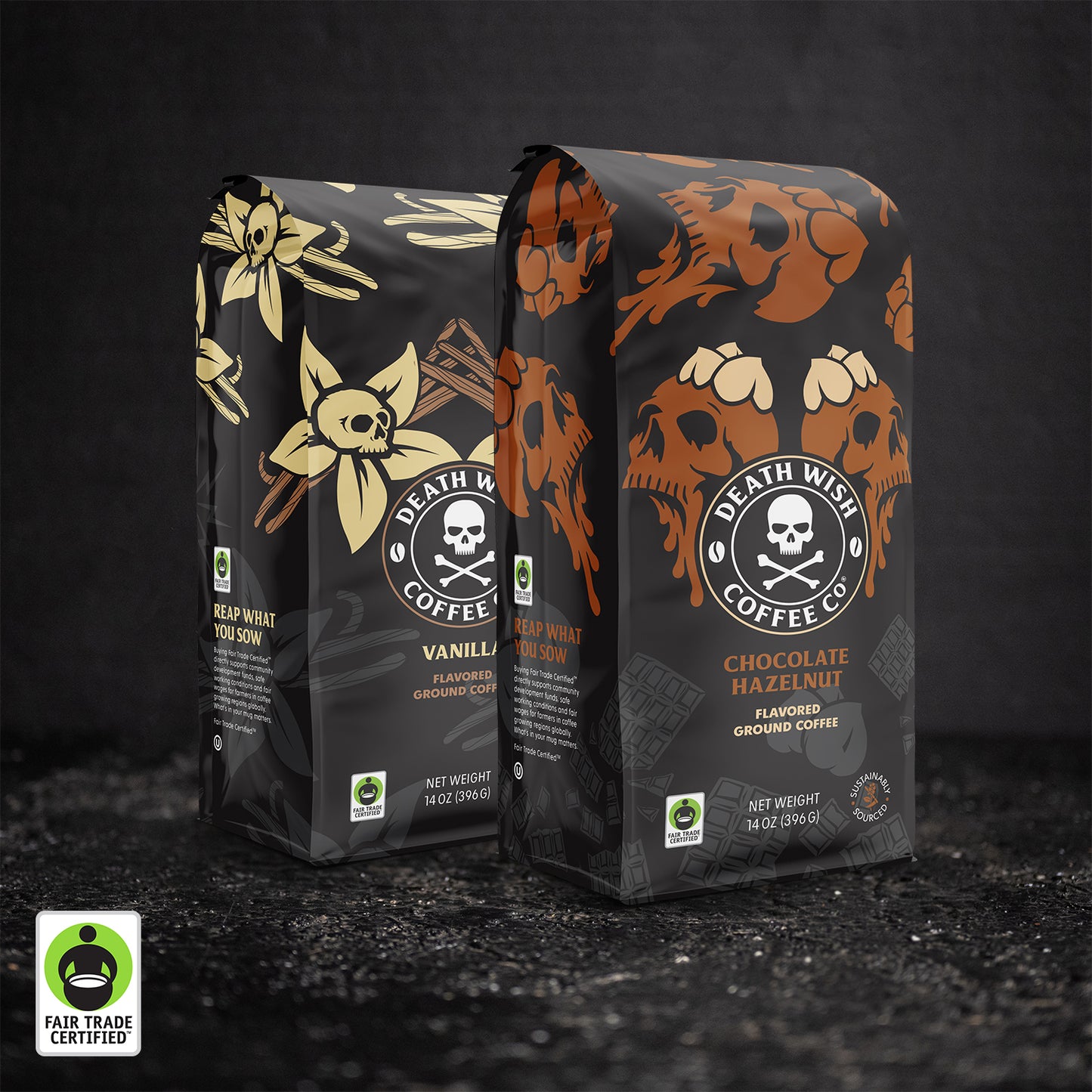 Death Wish Coffee Double Indulgence Ground Bundle - 14oz Bags.
