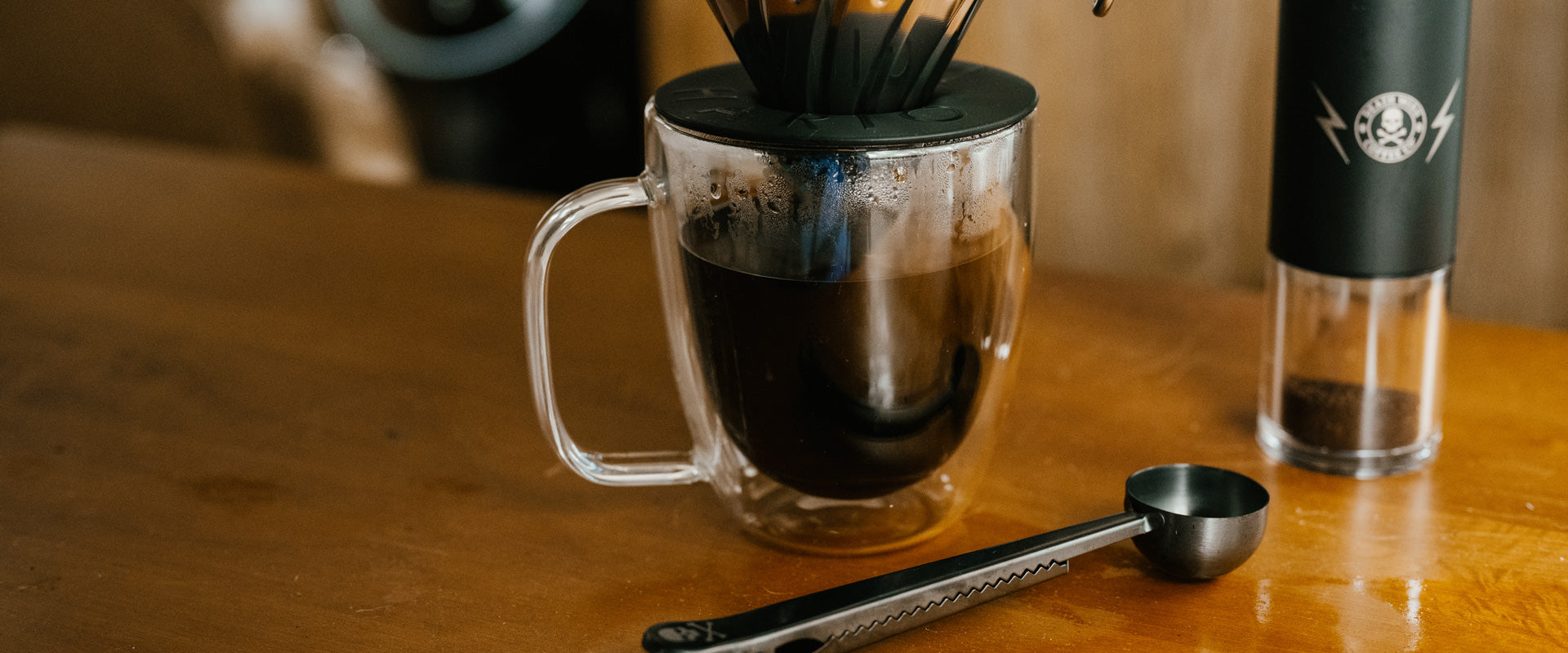 Death Wish Coffee made using the Hand Grinder and Bold Soul Scoop.