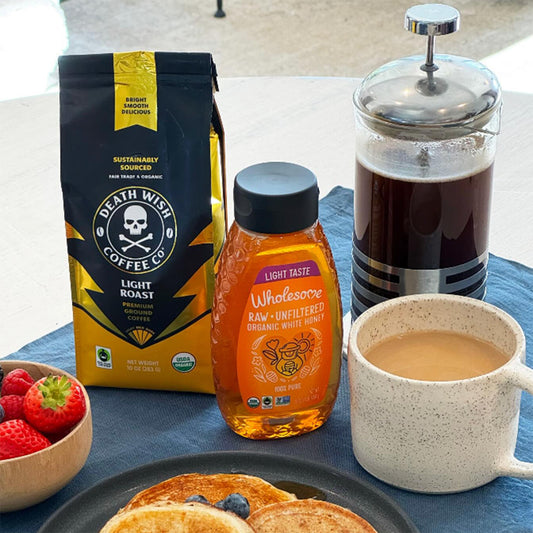 How you could win a Death Wish Coffee x Wholesome giveaway.