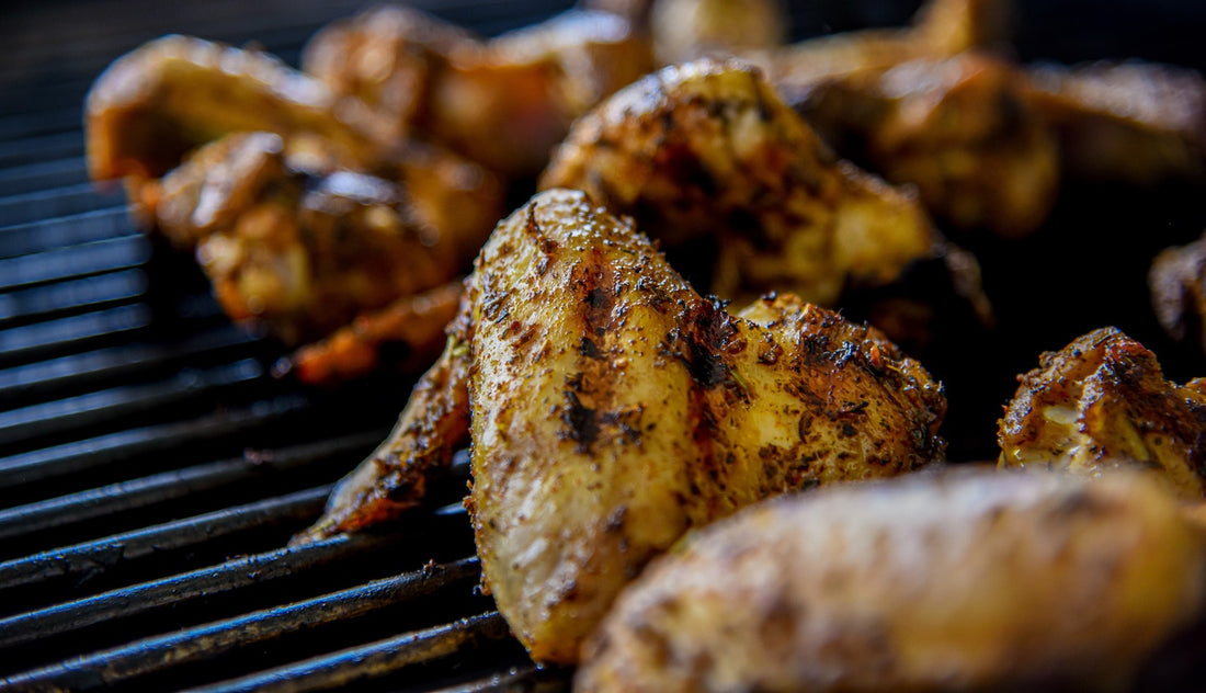 chicken wings on grill