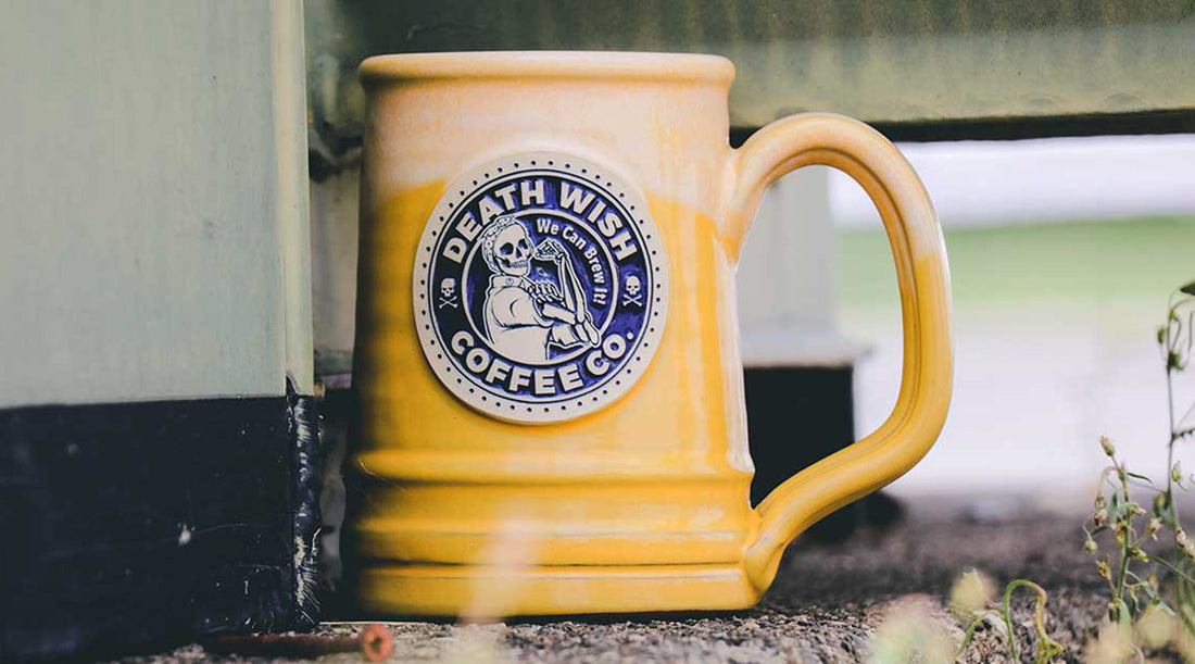 Enter to win the original Death Wish Coffee Rosie the Riveter Mug.