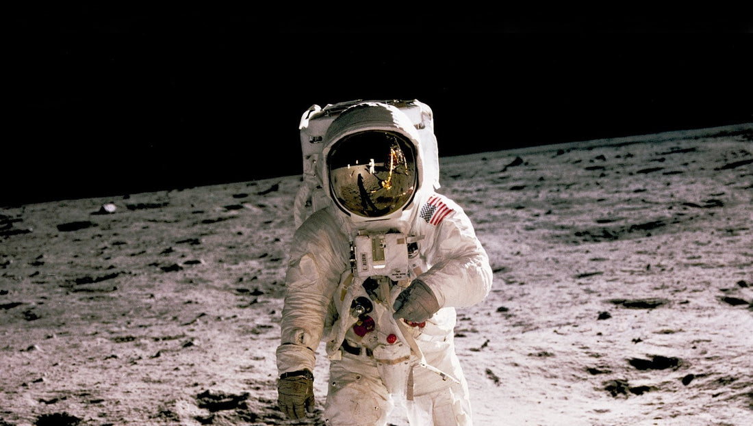 person on the moon in space suit