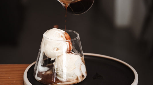 Ice cream in a glass with coffee