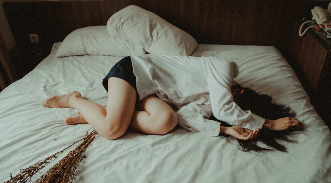 A woman taking a nap after drinking coffee.
