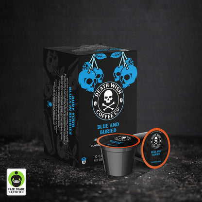 Death Wish Coffee Blue and Buried Flavored Single-Serve Coffee Pods - 10 Count
