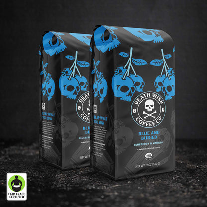 Death Wish Coffee Blue and Buried Flavored Ground Coffee - 2 Bags