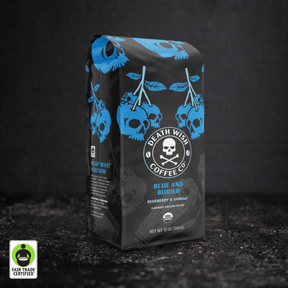 Death Wish Coffee Blue and Buried Flavored Ground Coffee