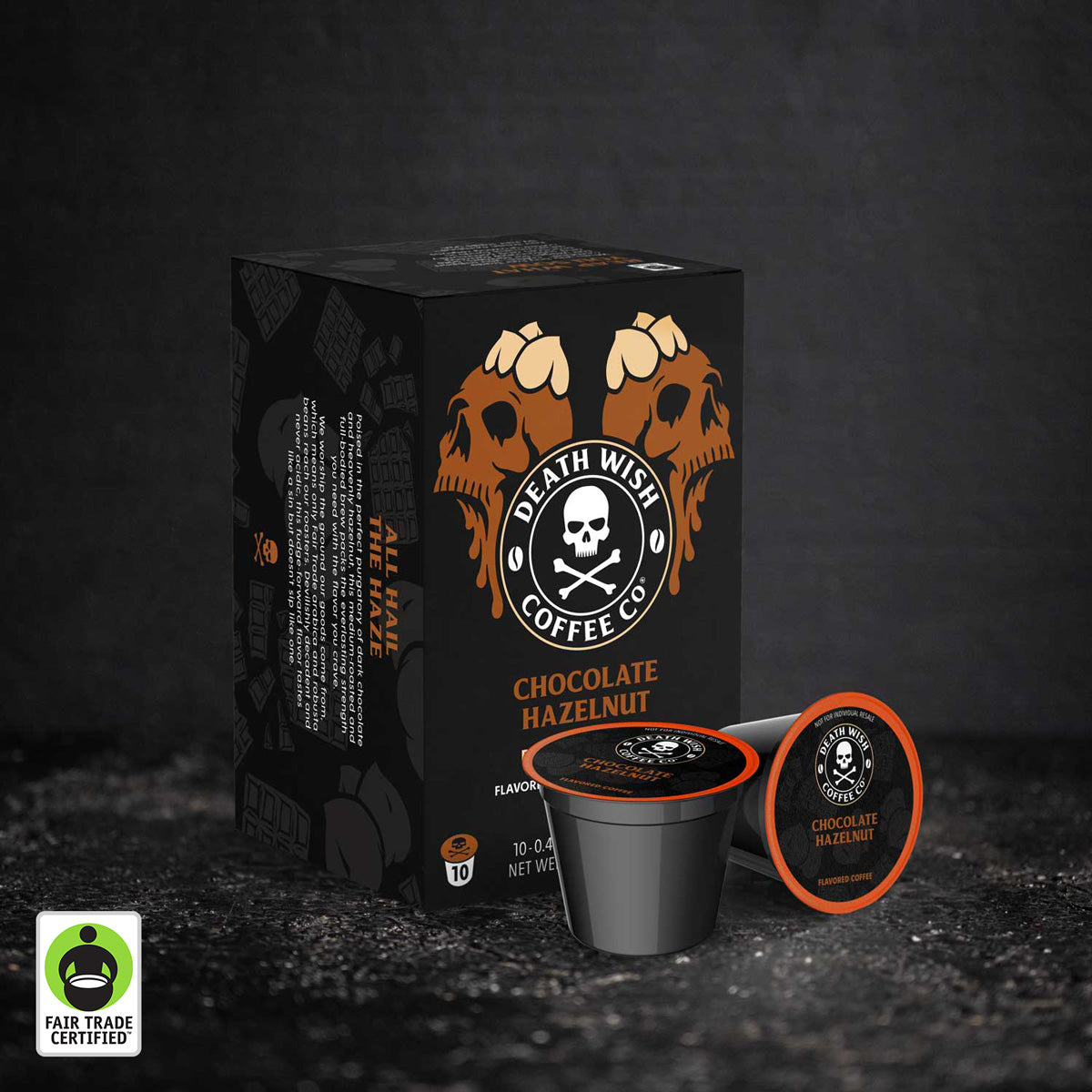 Death Wish Coffee Chocolate Hazelnut Flavored Single-Serve Coffee Pods - 10 Count