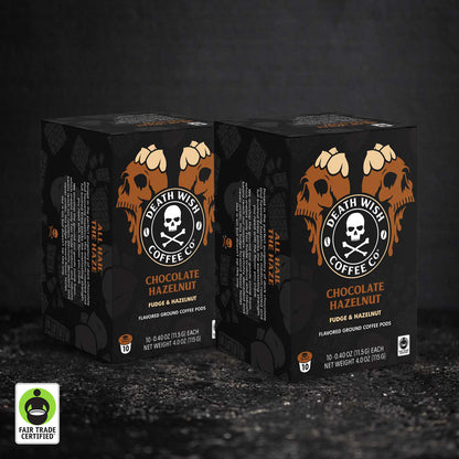 Death Wish Coffee Chocolate Hazelnut Flavored Single-Serve Coffee Pods - 20 Count
