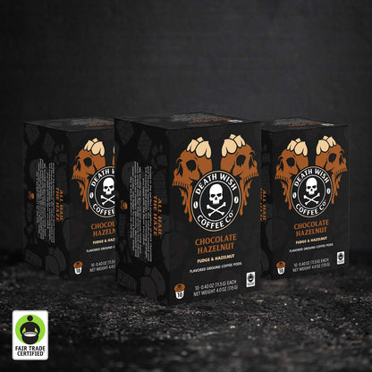 Death Wish Coffee Chocolate Hazelnut Flavored Single-Serve Coffee Pods - 30 Count