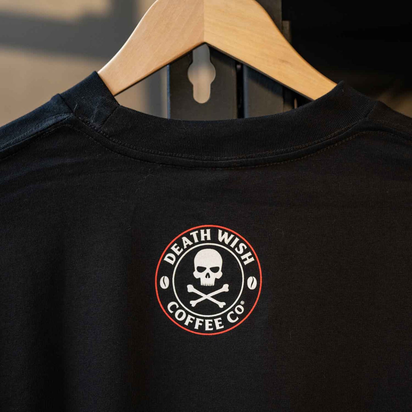 Death Wish Coffee Classic Logo Long Sleeve Shirt - Back Detail.