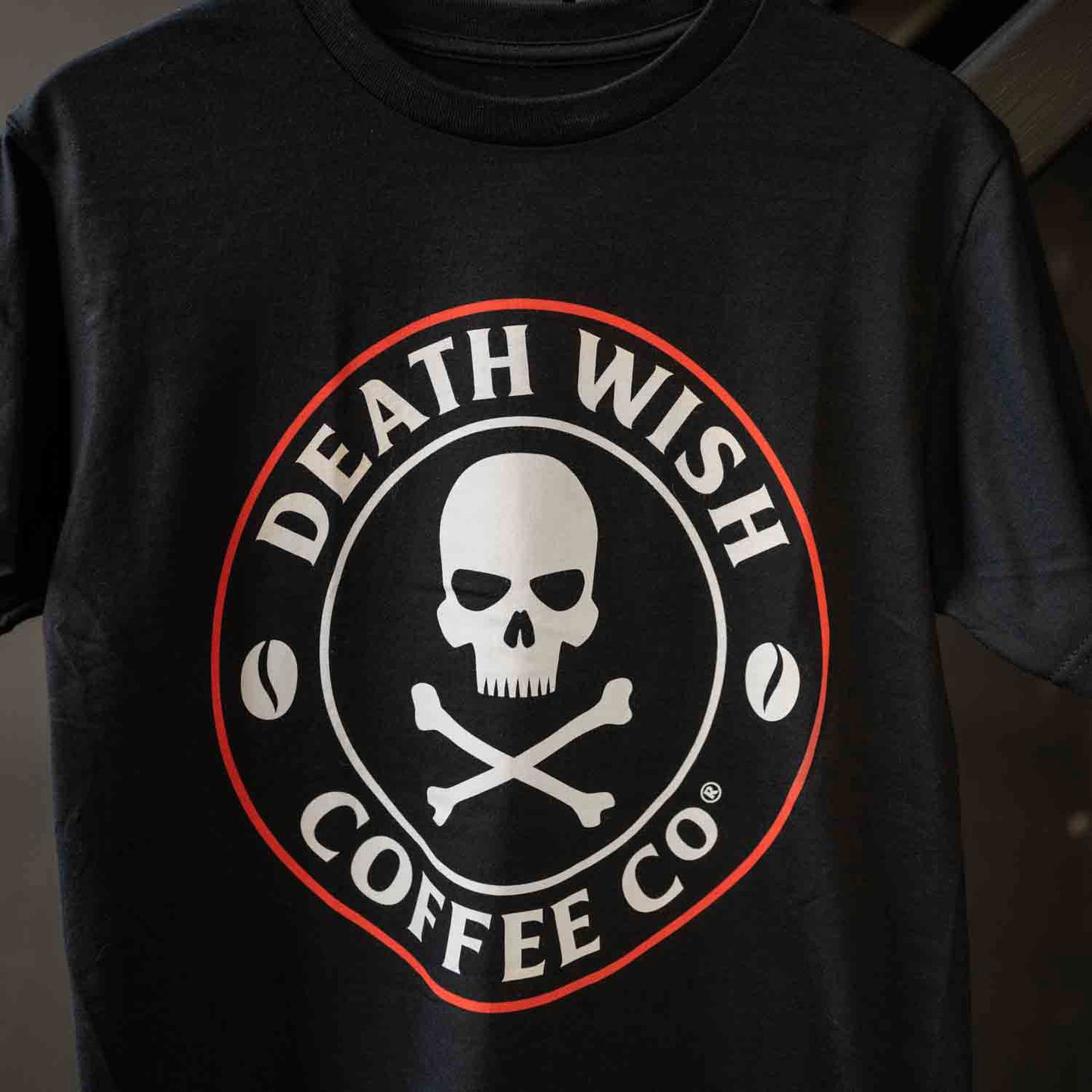 Death Wish Coffee Core Classic Logo Tee - Chest Detail.