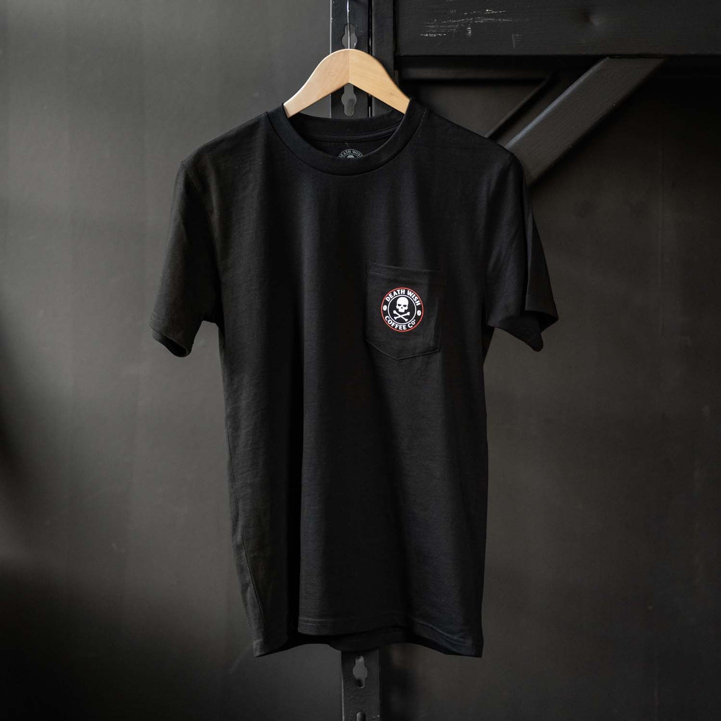 Death Wish Coffee Classic Pocket Tee - Front.