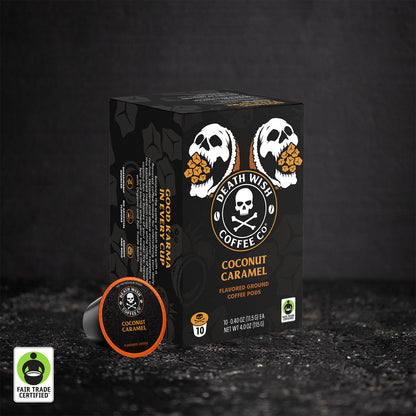 Shop Coconut Caramel Flavored Death Wish Coffee Single-Serve Pods.