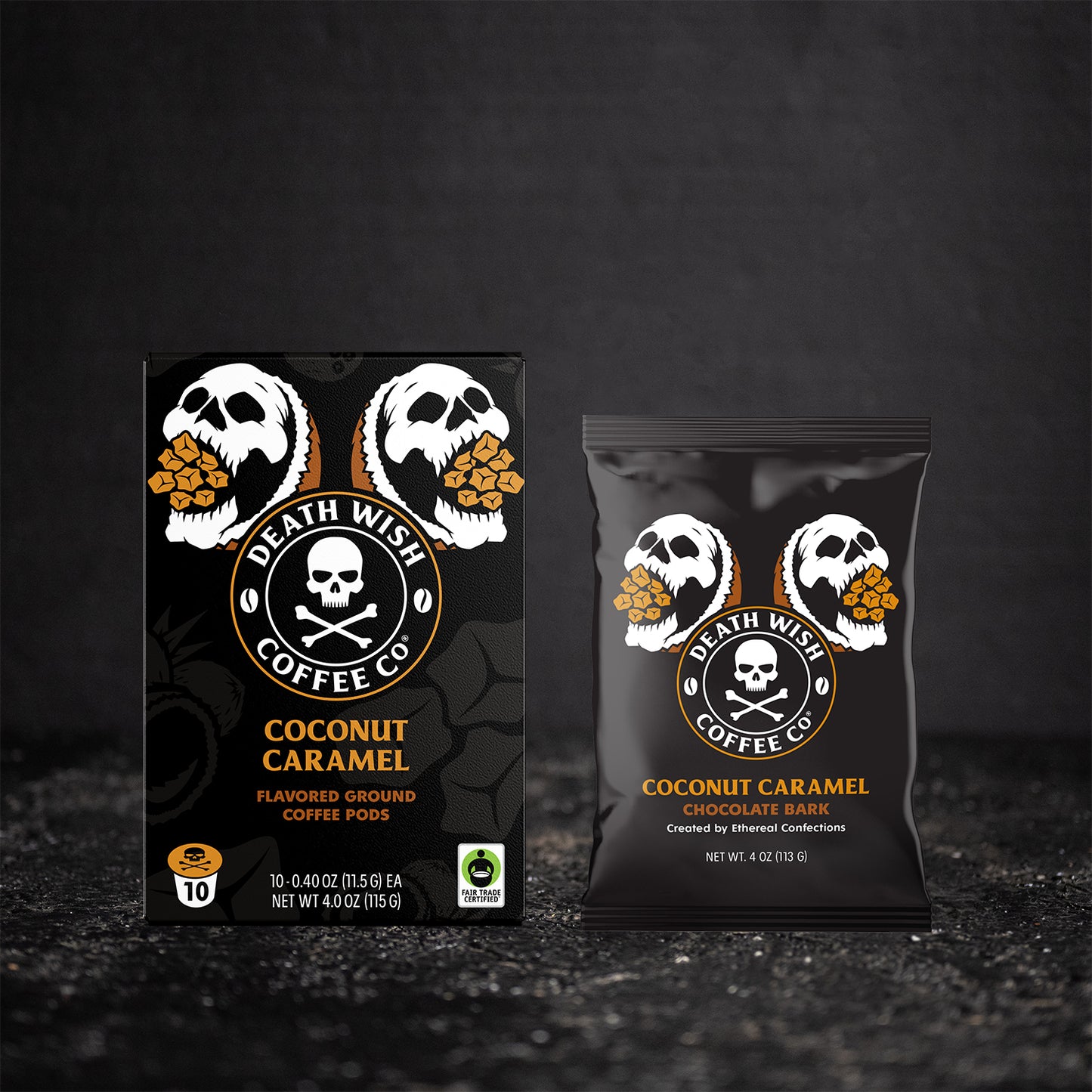 The Death Wish Coffee Coconut Caramel Single Serve-Pod Bundle.