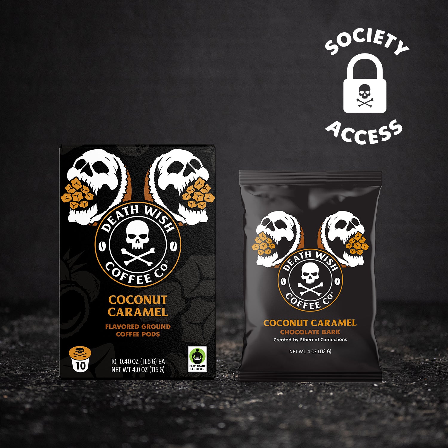Unlock early access to the Death Wish Coffee Coconut Caramel Single Serve-Pod Bundle.