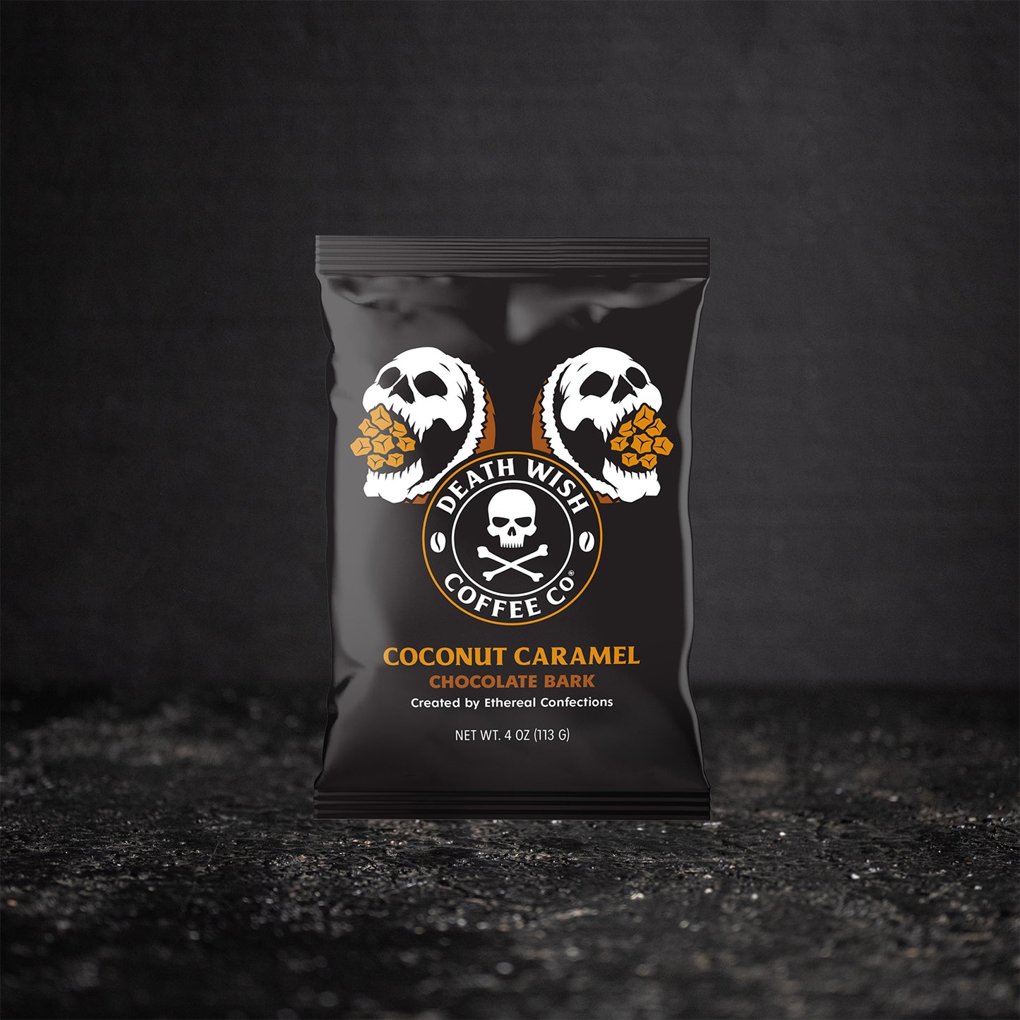 Death Wish Coffee Coconut Caramel Chocolate Bark.