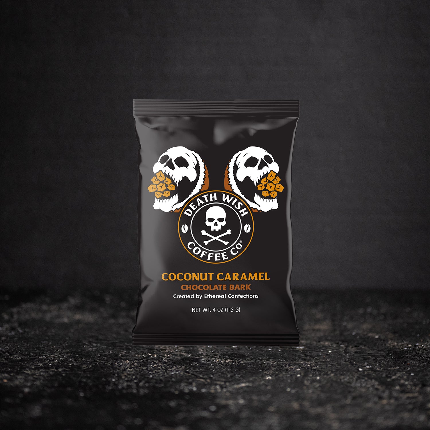 Death Wish Coffee Coconut Caramel Chocolate Bark.