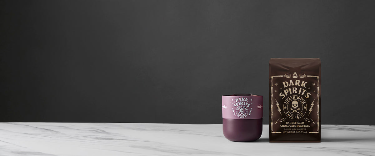Shop Dark Spirits Chocolate Rum Ball Coffee and Merch.