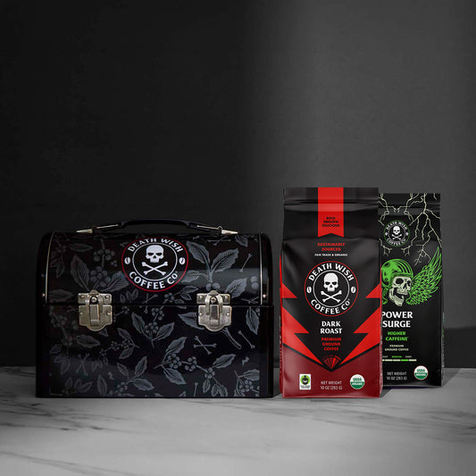 The Death Wish Coffee Liquid Lunch Collector's Bundle.