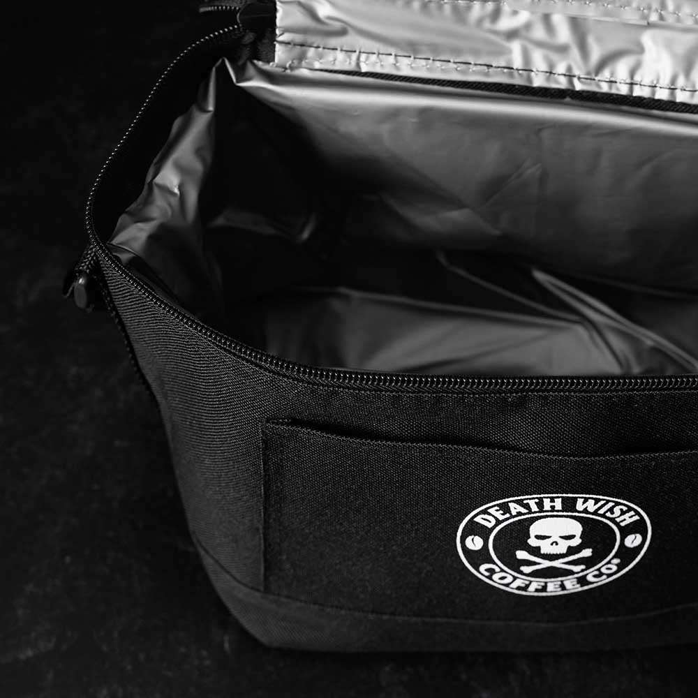 Death Wish Coffee Cold Hearted Cooler & Koozie Bundle - Zipper Detail