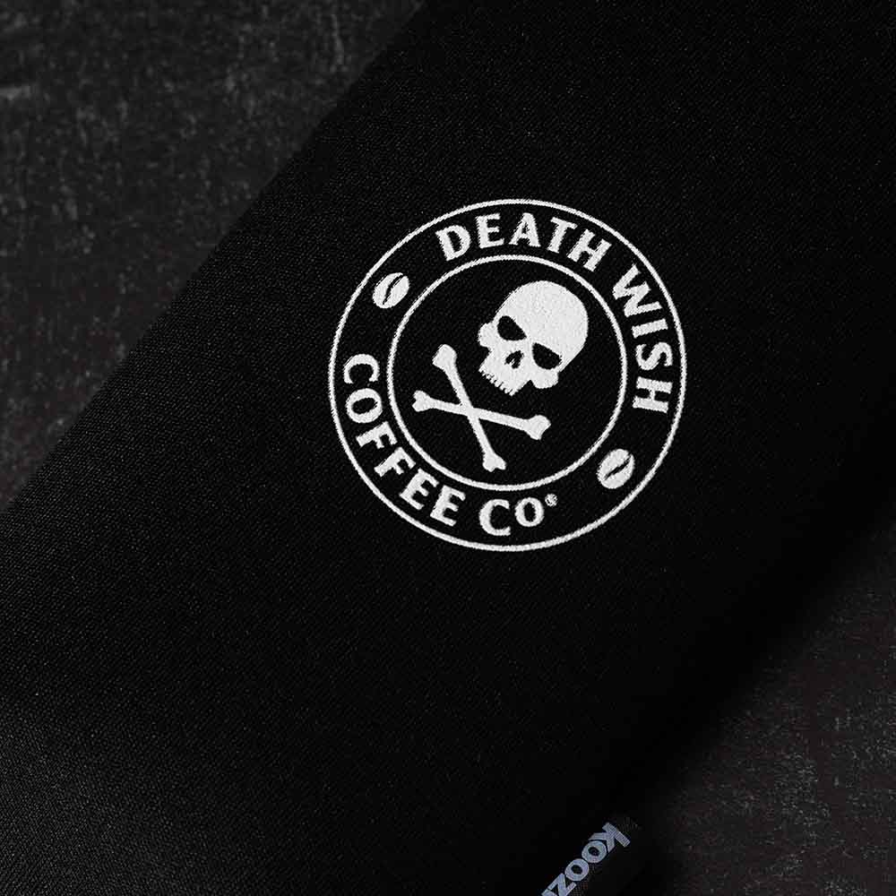 Death Wish Coffee Slim Can Koozie - Logo Detail
