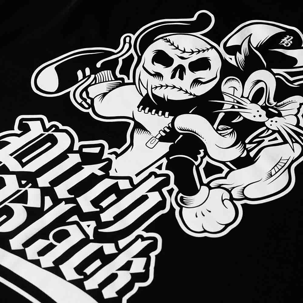 Death Wish Coffee Swig League Pitch Black Raglan - Mascot Detail