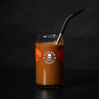 Death Wish Coffee Pumpkin Chai Soda Can Glass - Front