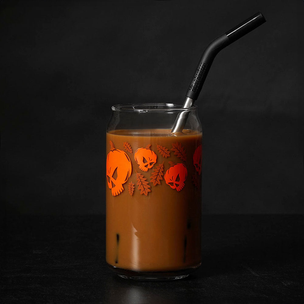 Death Wish Coffee Pumpkin Chai Soda Can Glass - Back