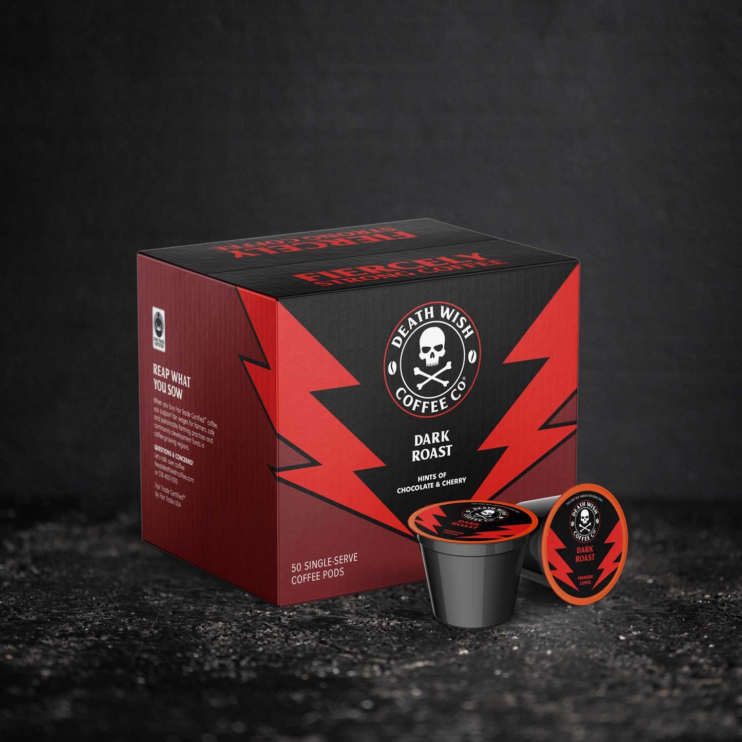 Death Wish Coffee Dark Roast Single-Serve Coffee Pods - 50 Count