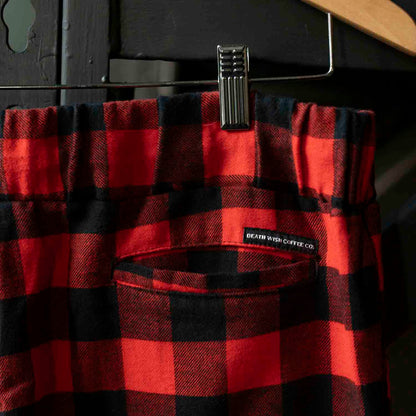 Death Wish Coffee Dark Roast Flannel Pants - Back Pocket Detail