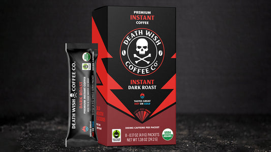 Death Wish Coffee Dark Roast Instant Coffee Packets.